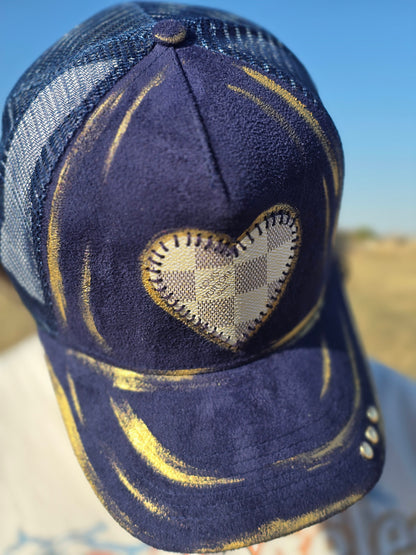 Navy and Gold Louie Trucker