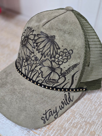 Olive Stay Wild Trucker