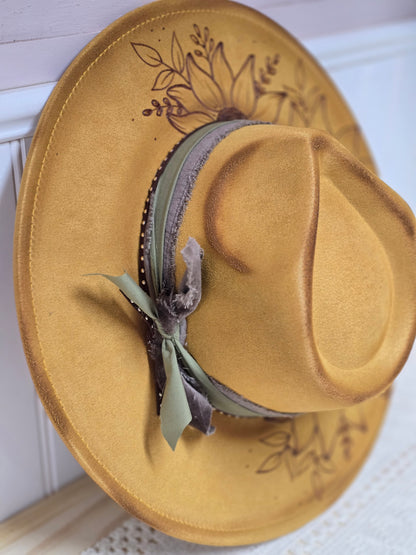 Yellow Sunflowers 1/2 Brim Rancher