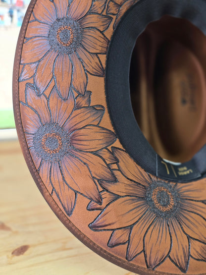 Brown Sunflowers Cowboy Hat