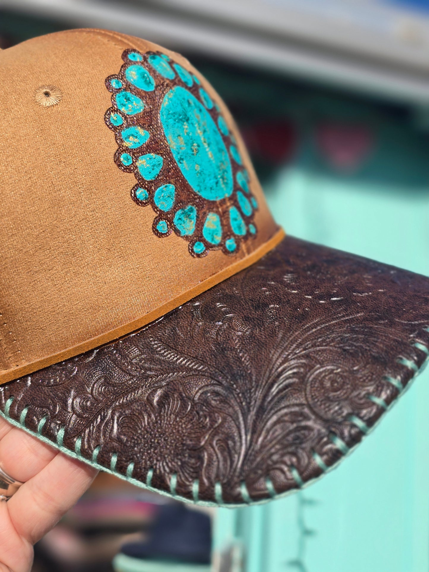 Tooled Squash Blossom Cap